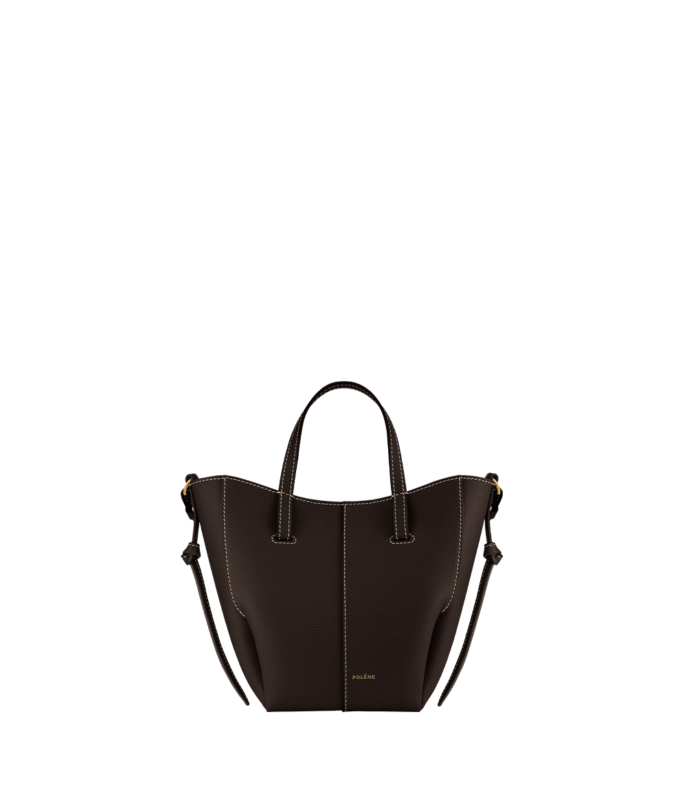 Polène | Bag - Cyme Tote Nano - Textured Ebony – Polène CA