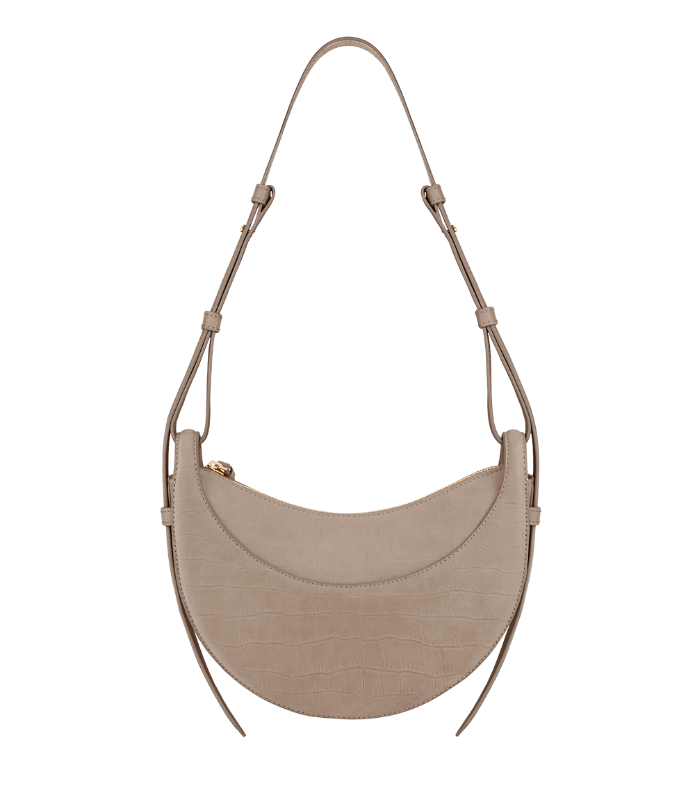 Polène | Bag - Numéro Dix - Crocodile Nubuck Taupe – Polène CA