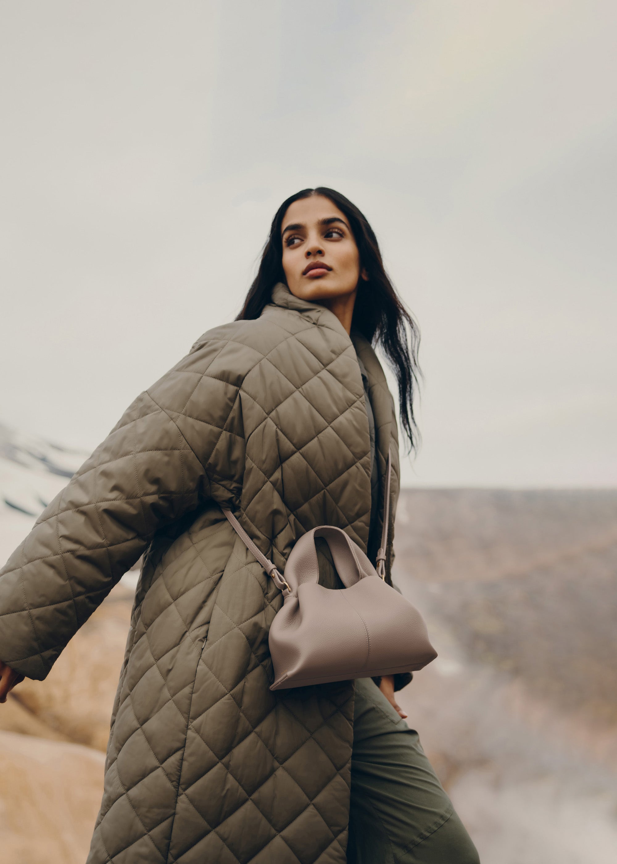 Polène | Bag - Numéro Neuf Mini - Textured Taupe – Polène CA