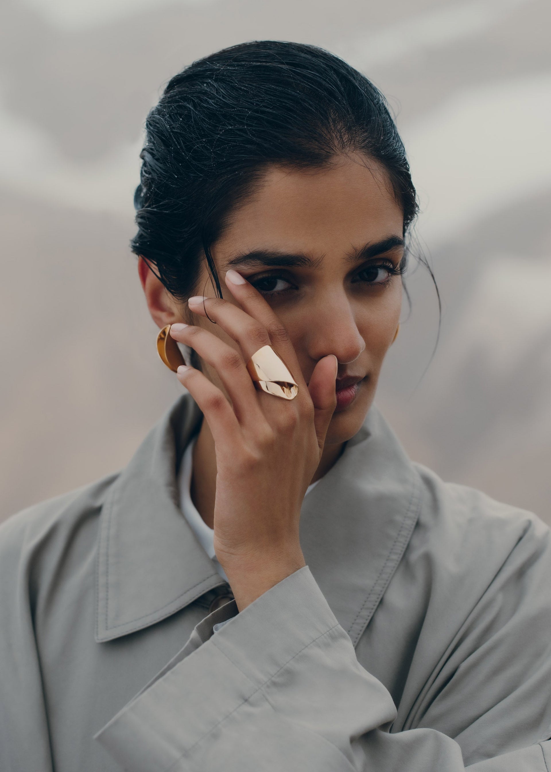 Bague drapée Éole​ - Dorée à l’or 24 carats