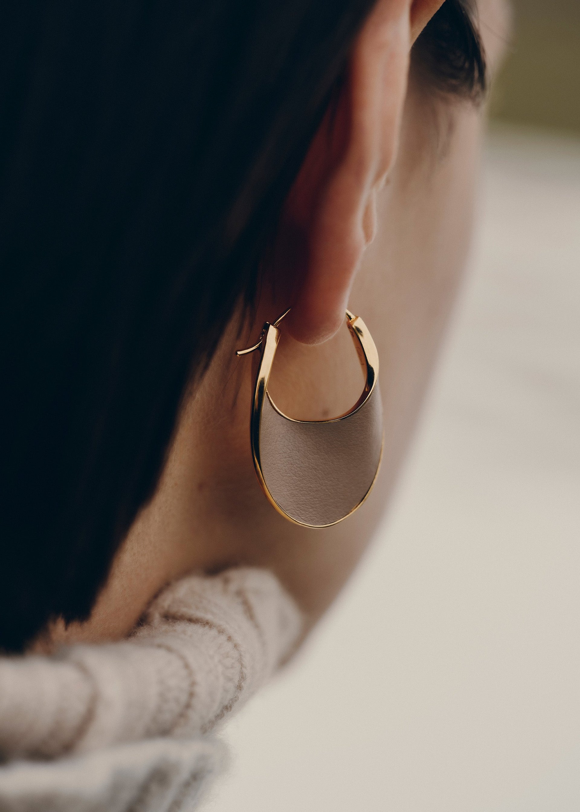 Créole Slim Éole - Cuir Taupe