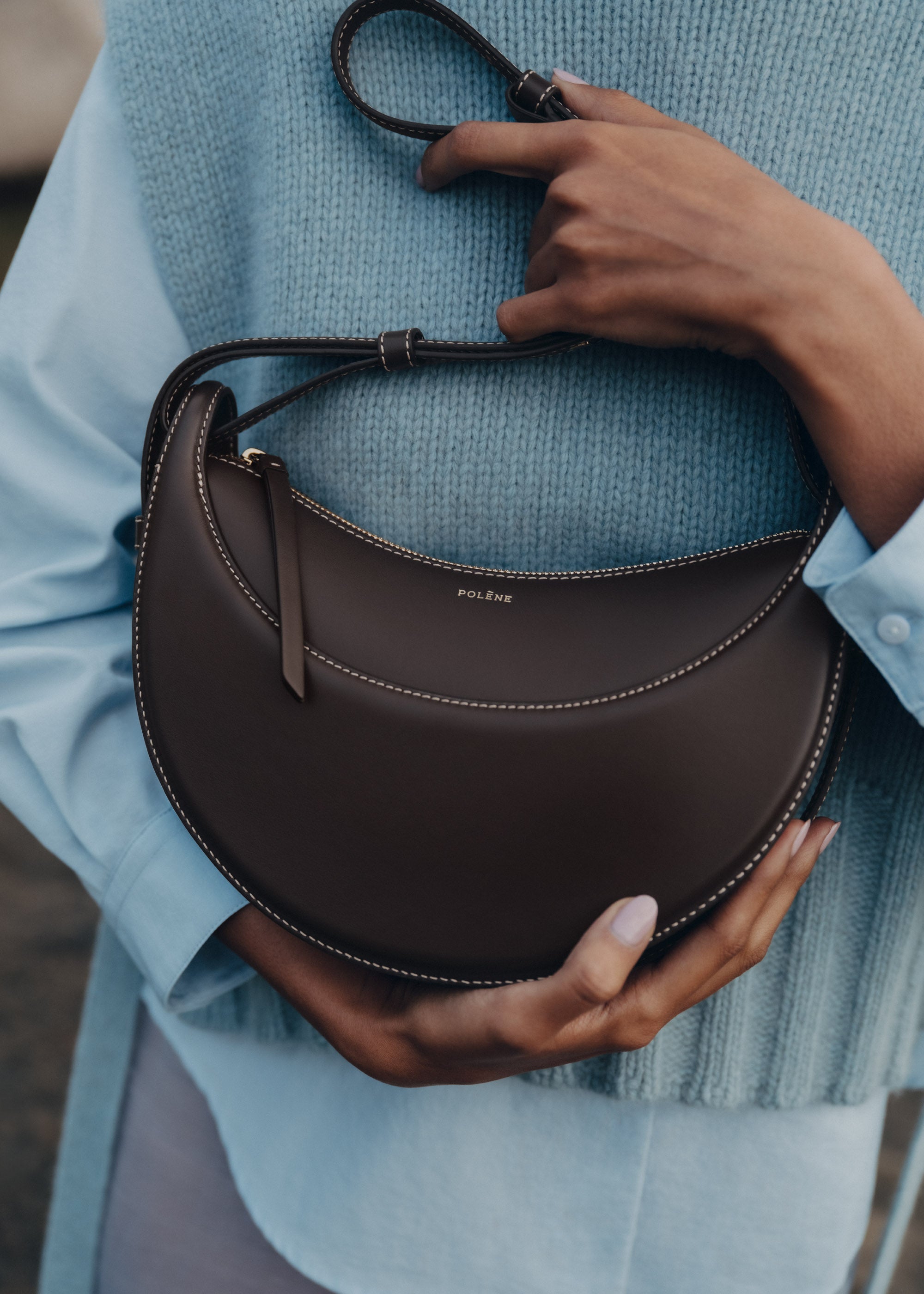 Polène | Bag - Numéro dix - Smooth Ebony – Polène CA