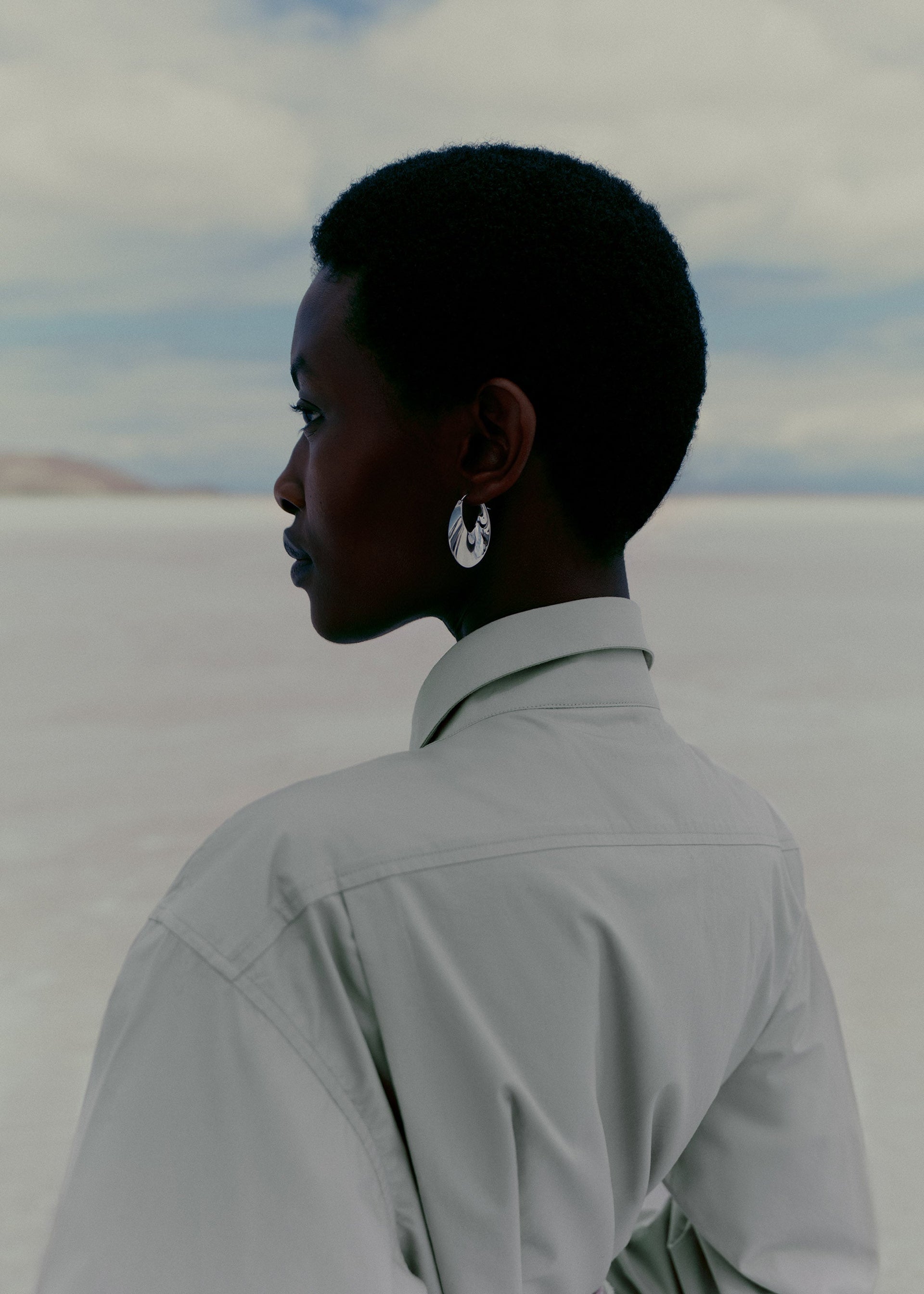 Éole Slim Hoop Earrings - Silver in rhodium plated brass