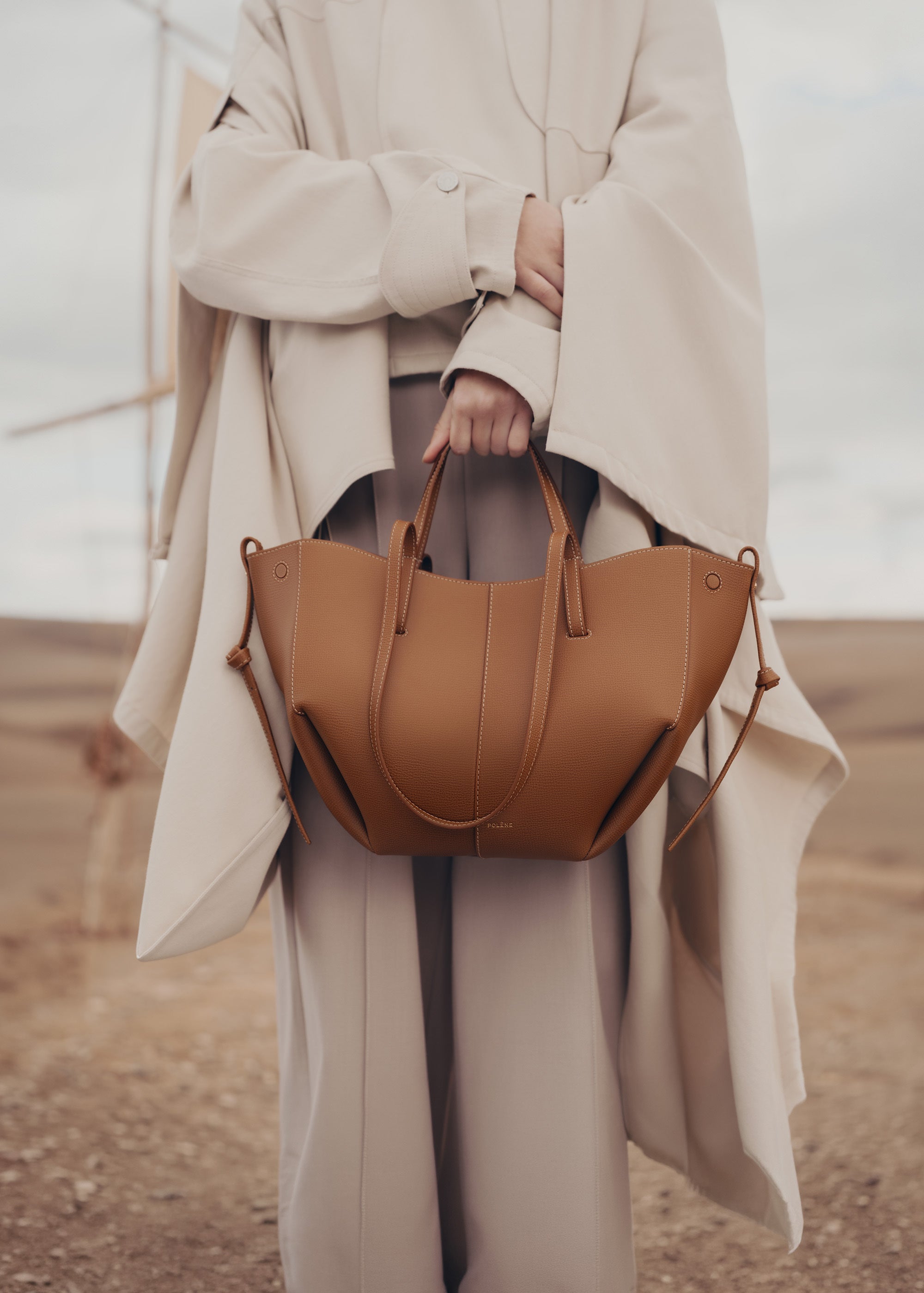 Polène | Bag - Cyme Mini - Textured Camel – Polène CA