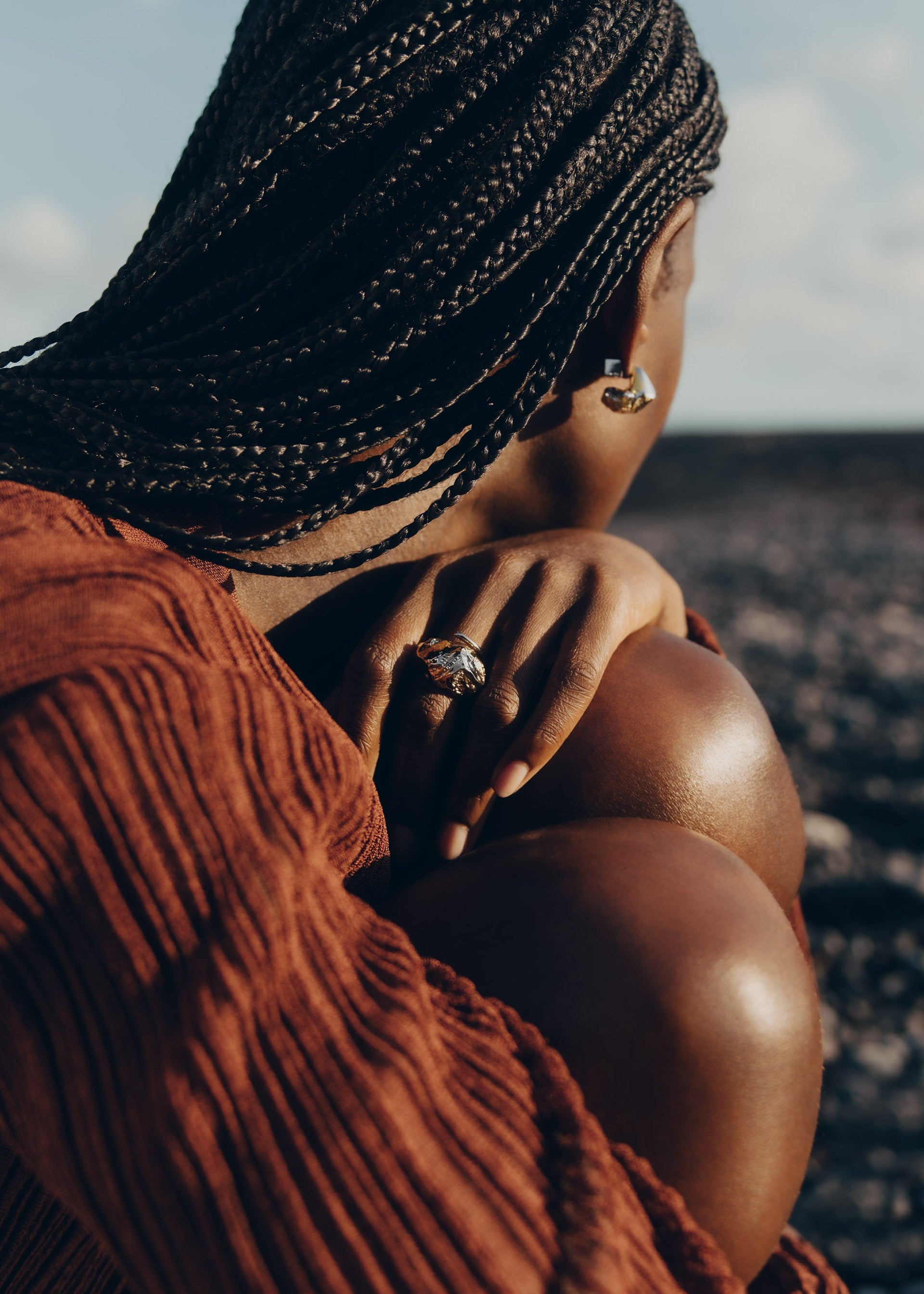 Puces d’oreilles Eroz​ - Duo palladium et dorure 24 carats​