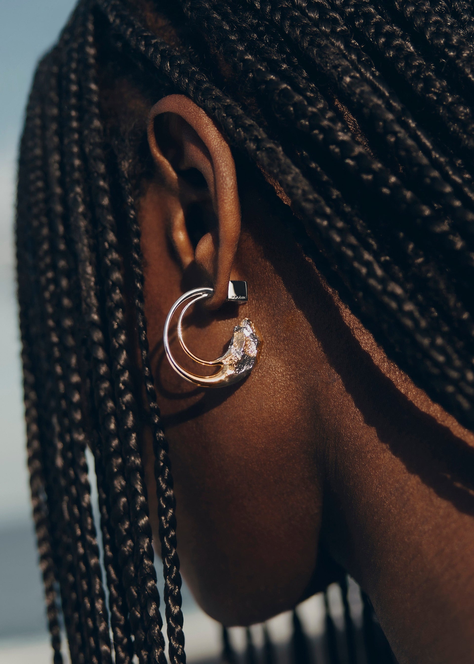 Créoles Eroz​ - Duo palladium et dorure 24 carats​