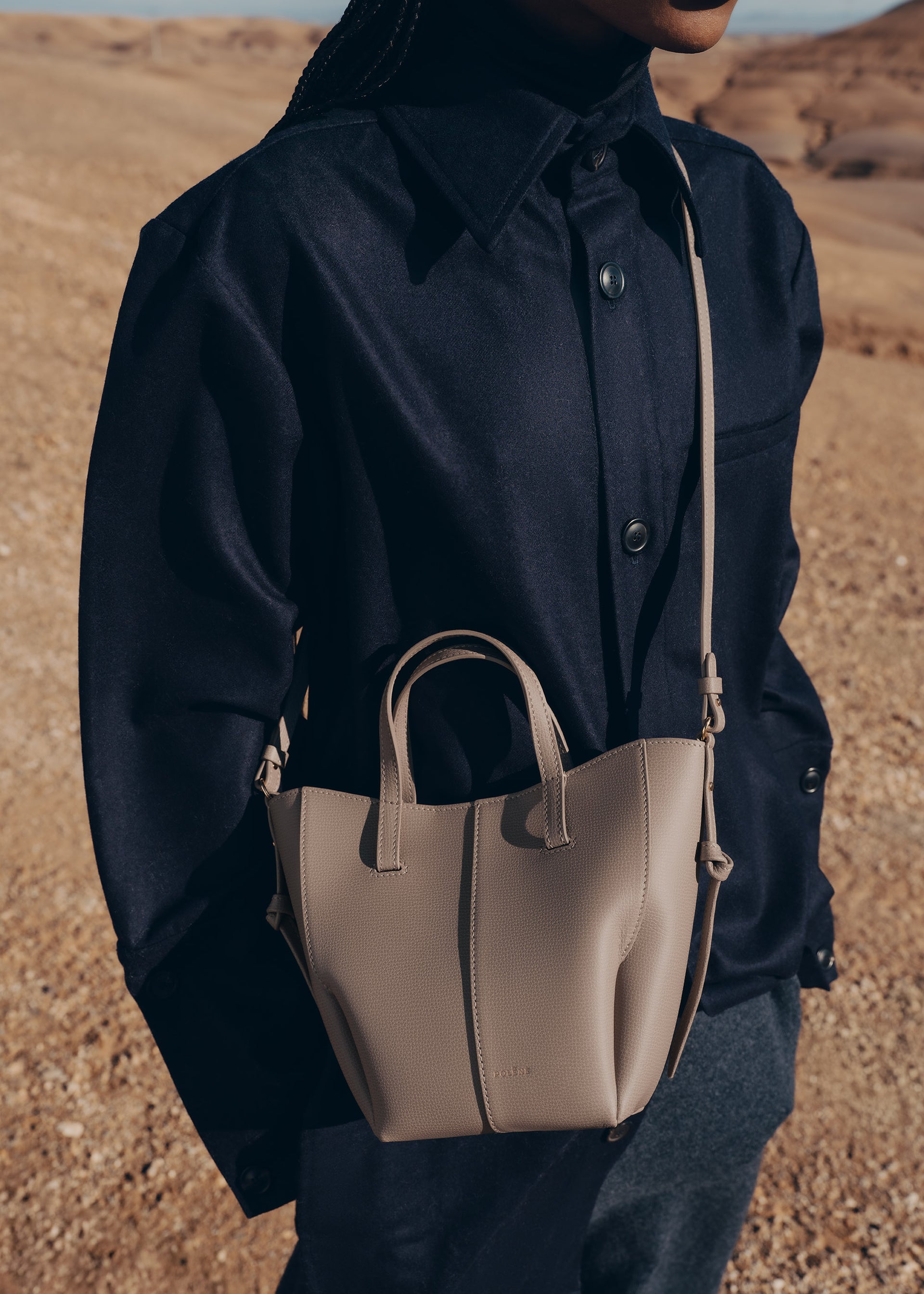 Cyme Tote Nano - Taupe Grainé