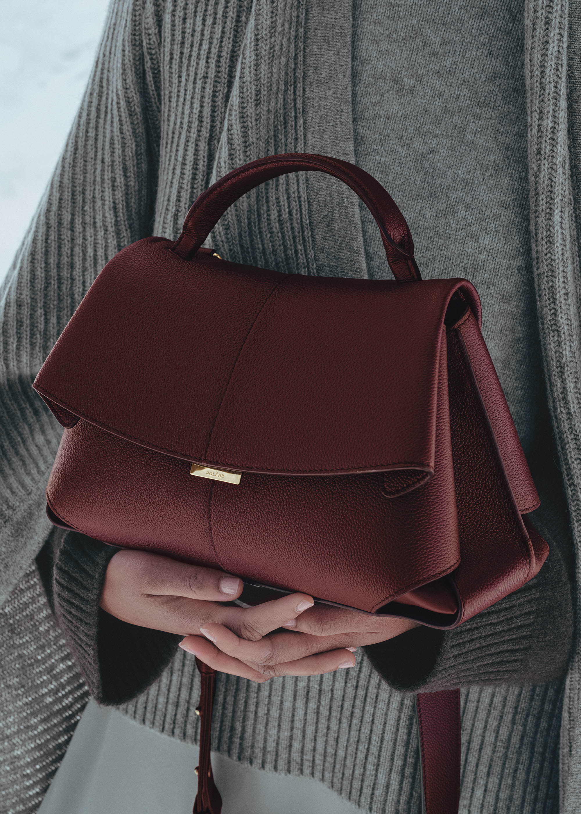 Polène | Bag - Mokki - Textured Black Cherry – Polène CA