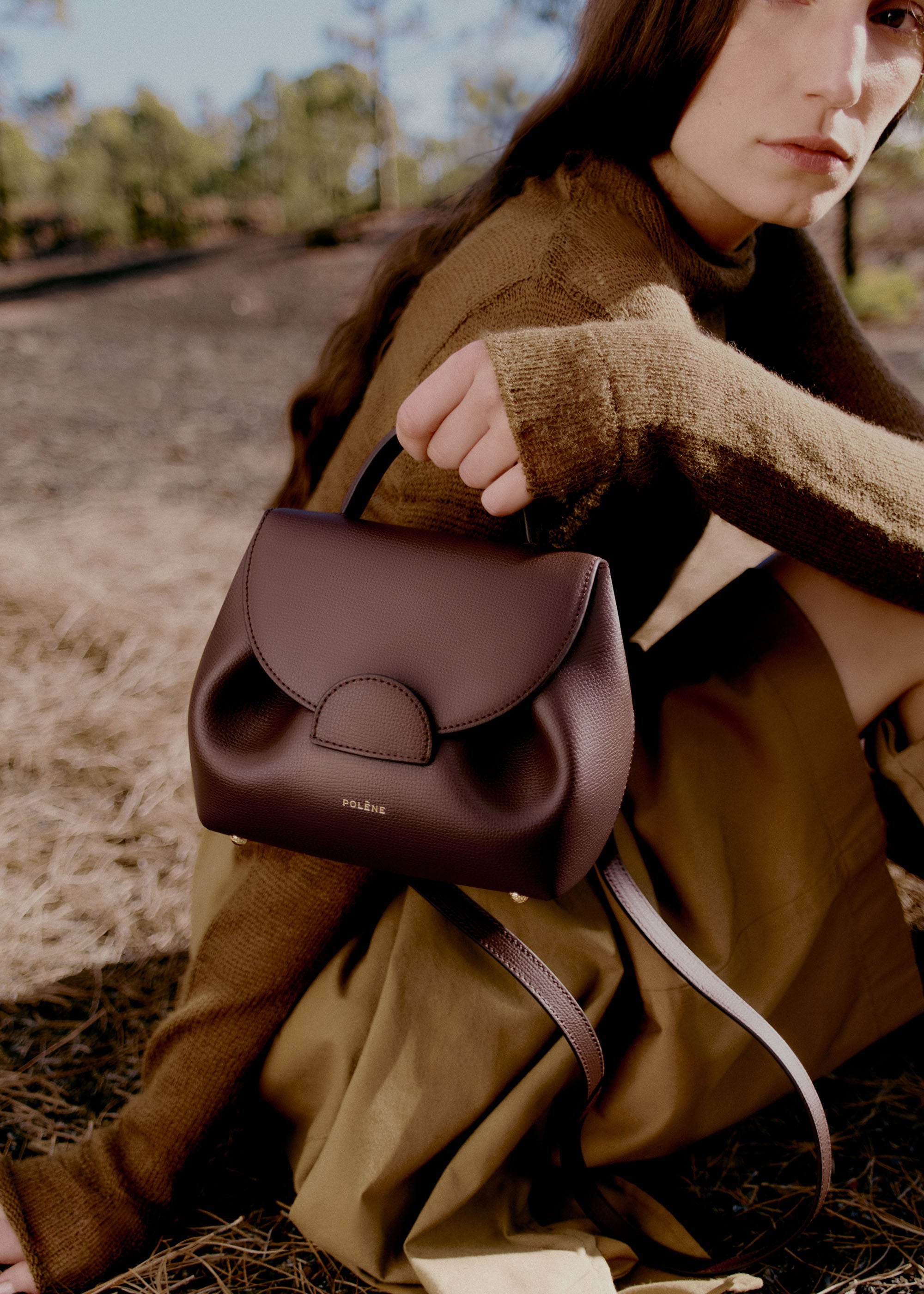 Polène | Bag - Numéro Un Nano - Textured Burgundy – Polène CA