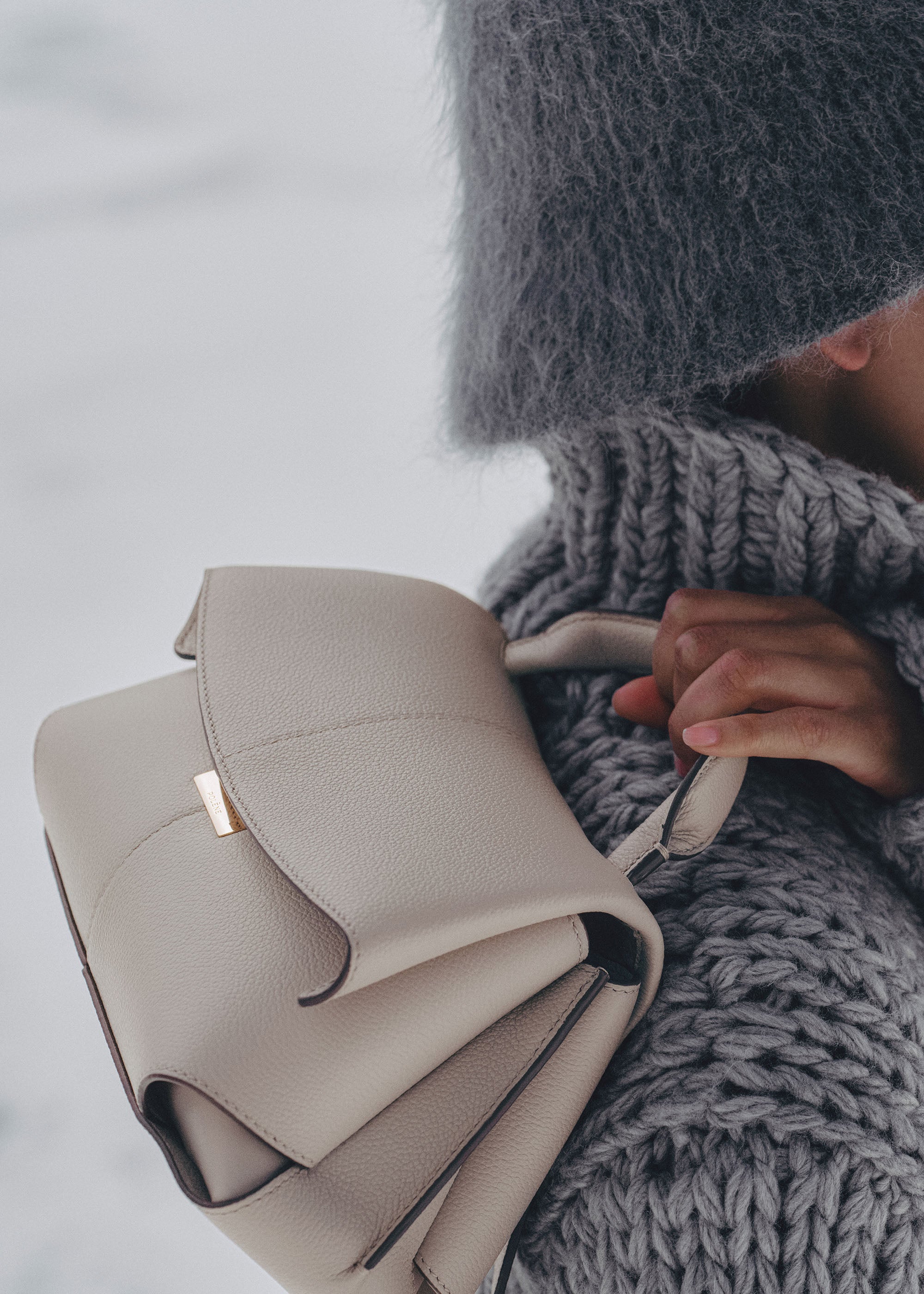 Polène | Bag - Mokki Mini - Textured Mist – Polène CA