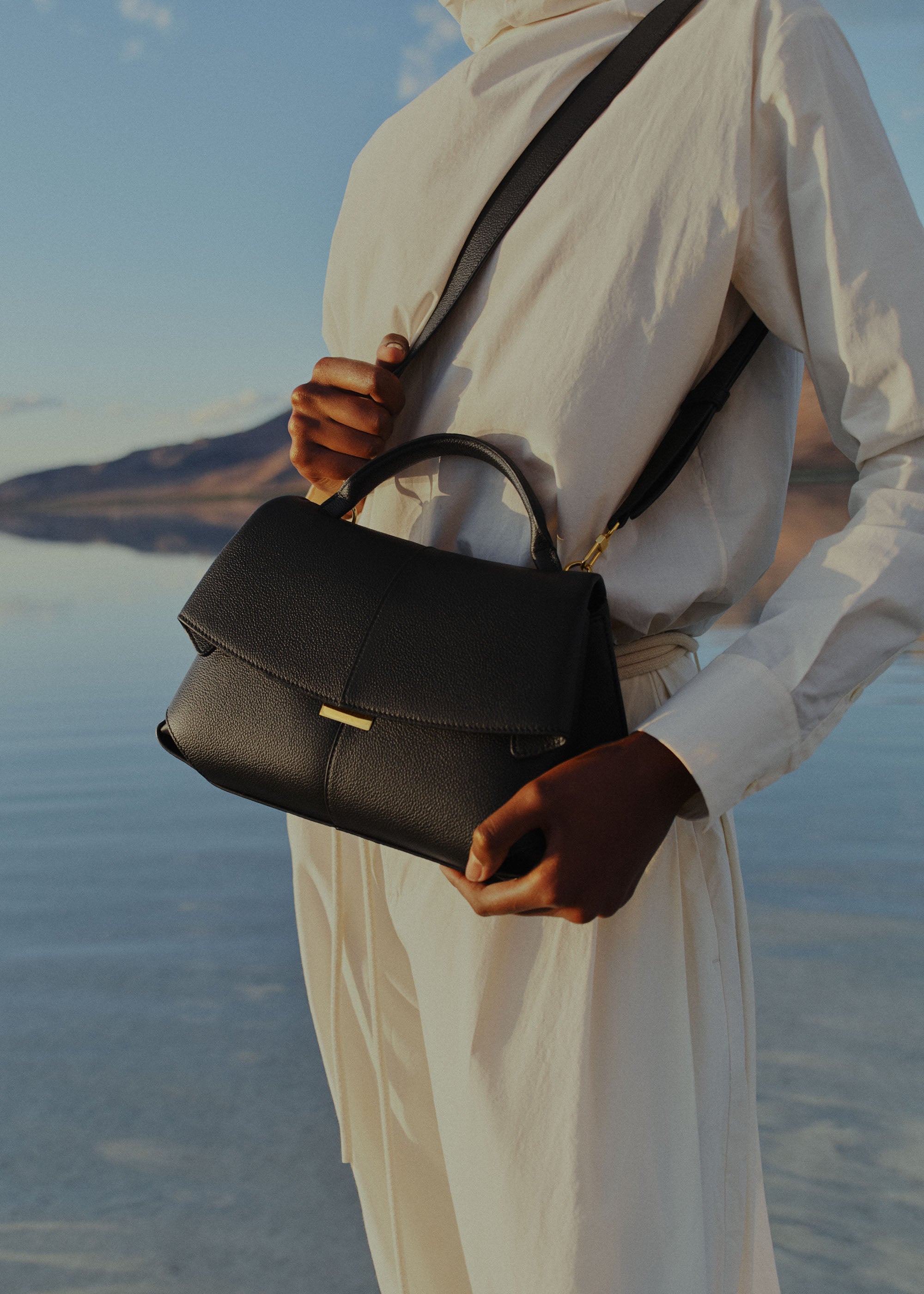 Polène | Bag - Mokki Mini - Textured Black – Polène CA