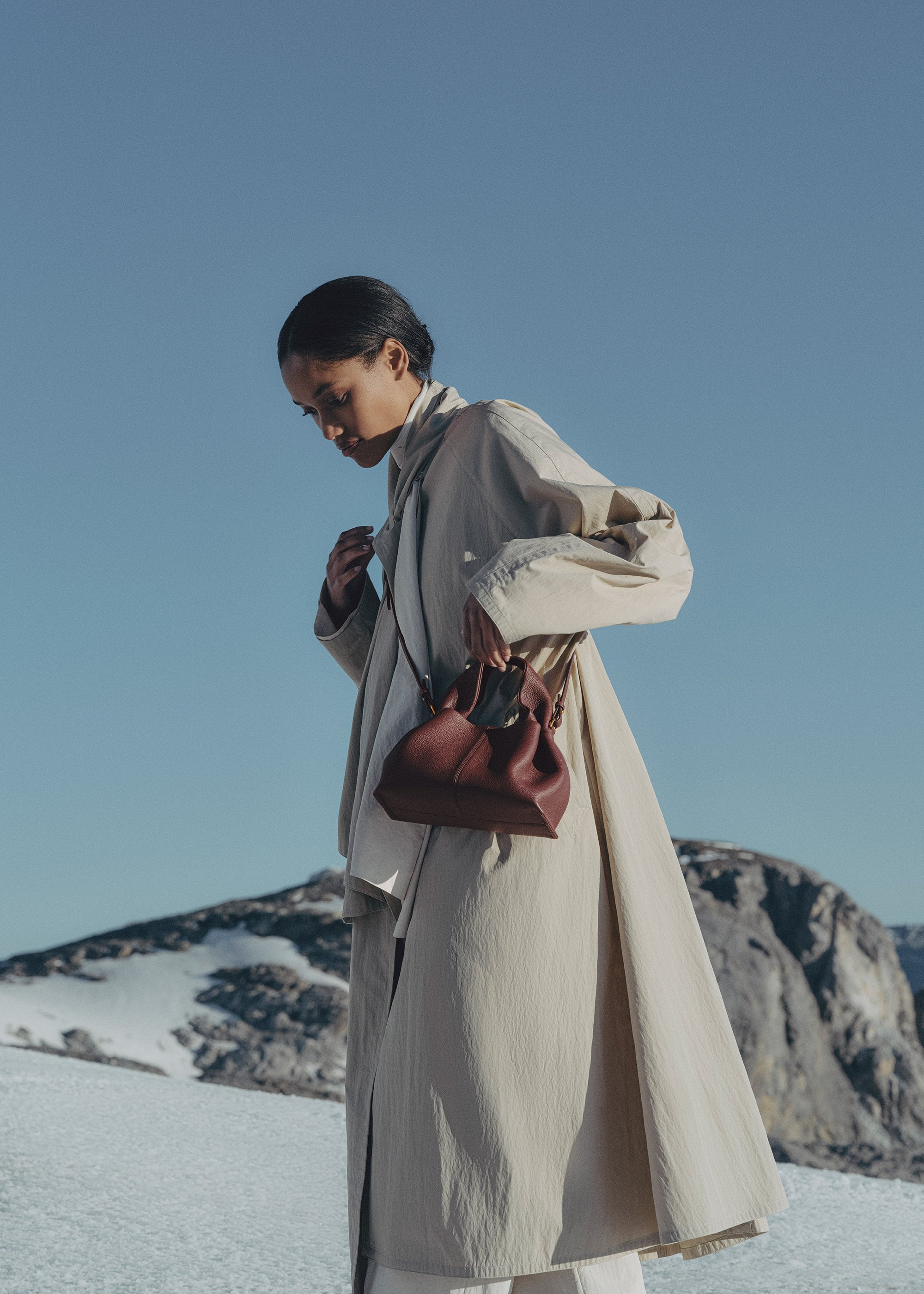 Polène | Bag - Numéro Neuf Mini - Textured Black Cherry – Polène CA