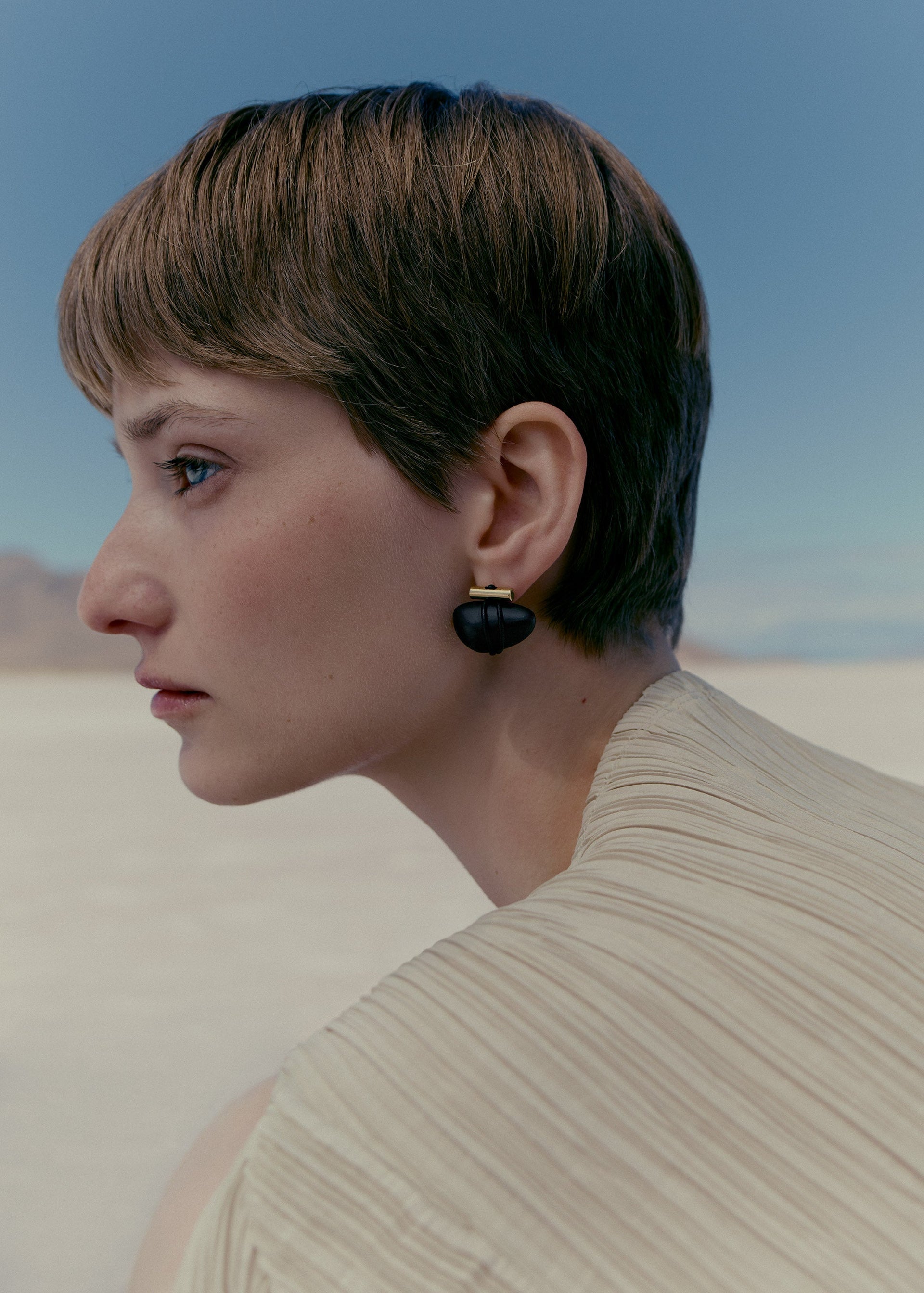 Puces d'oreilles Téré - Marbre Noir