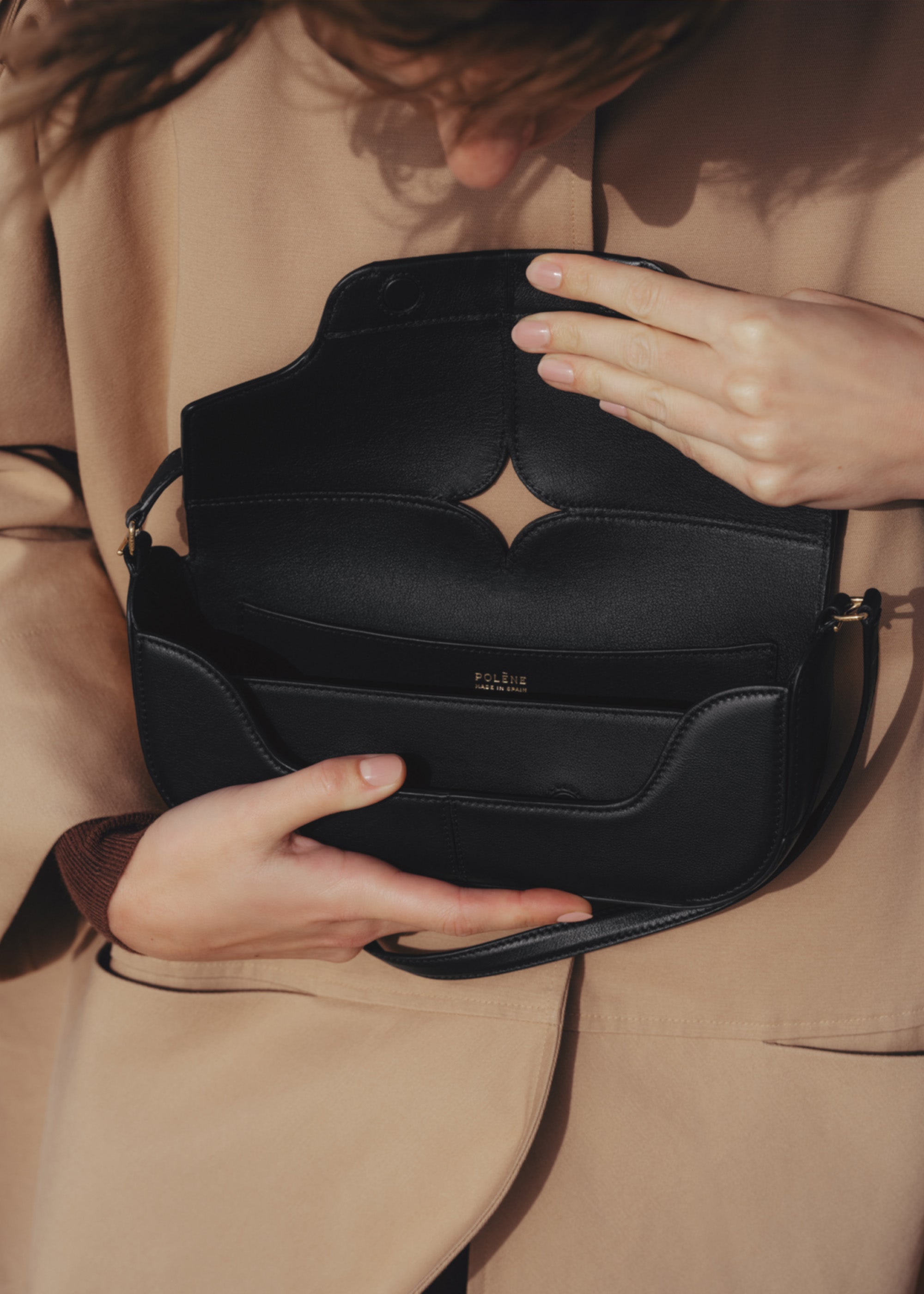 Polène | Bag - Osmo - Smooth Black – Polène CA