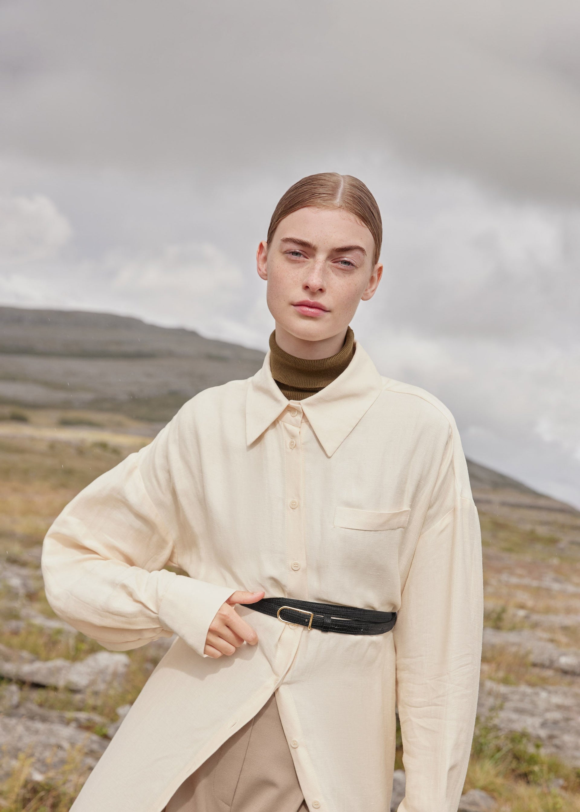 Ceinture Umi Fine - Noir Lézard