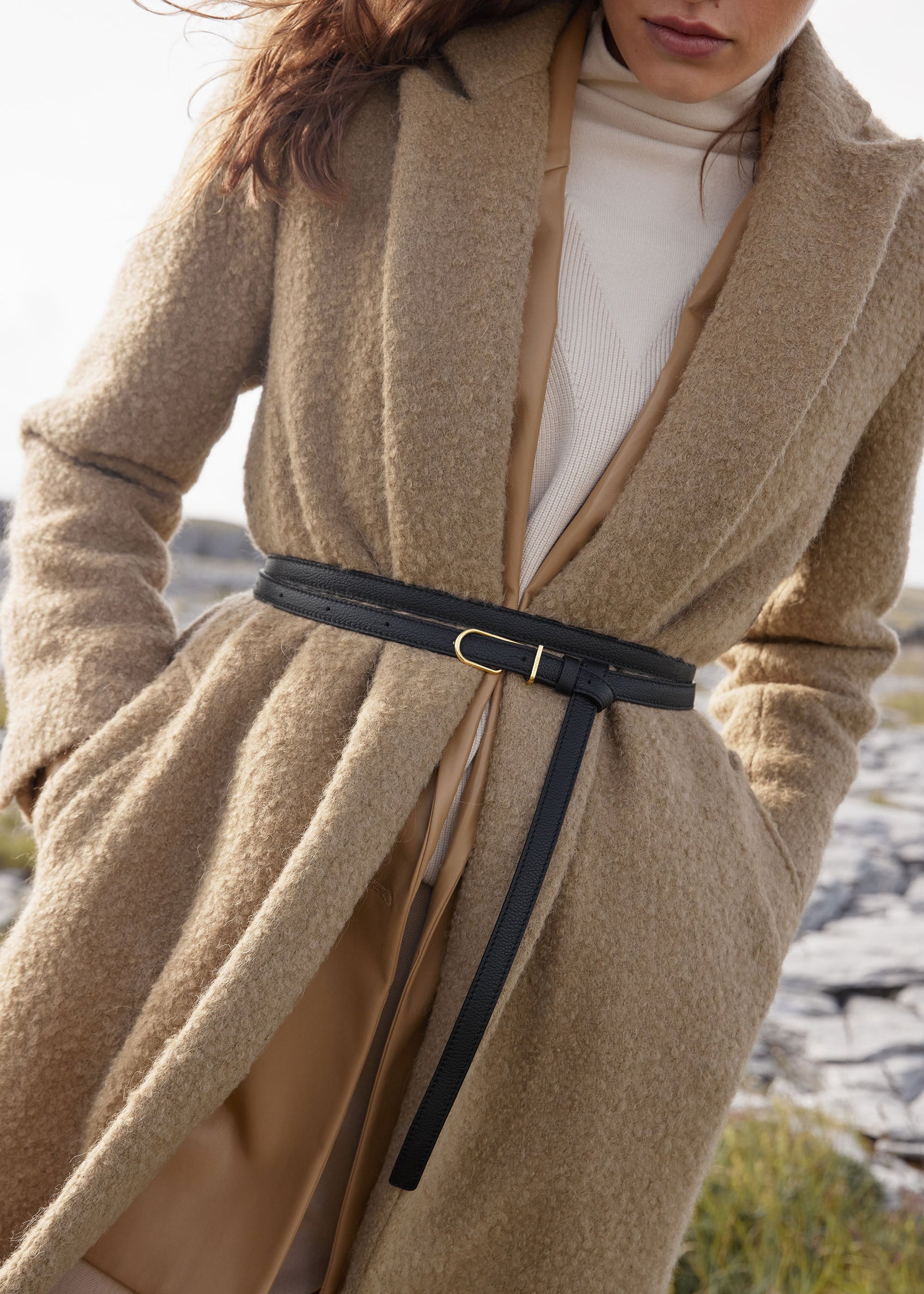 Ceinture Umi Fine - Noir Grainé