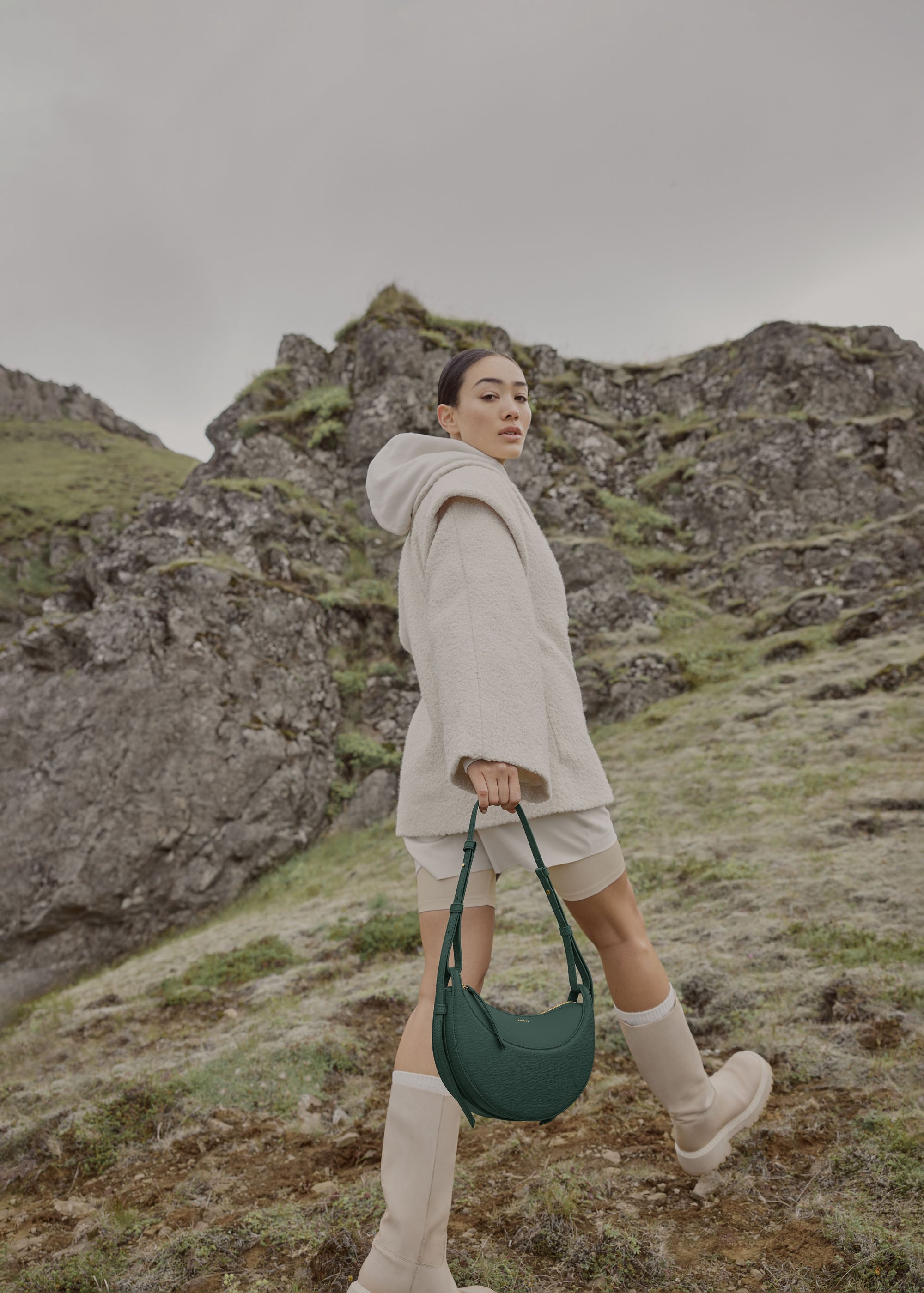 Polène | Bag - Numéro Dix - Textured Green – Polène CA