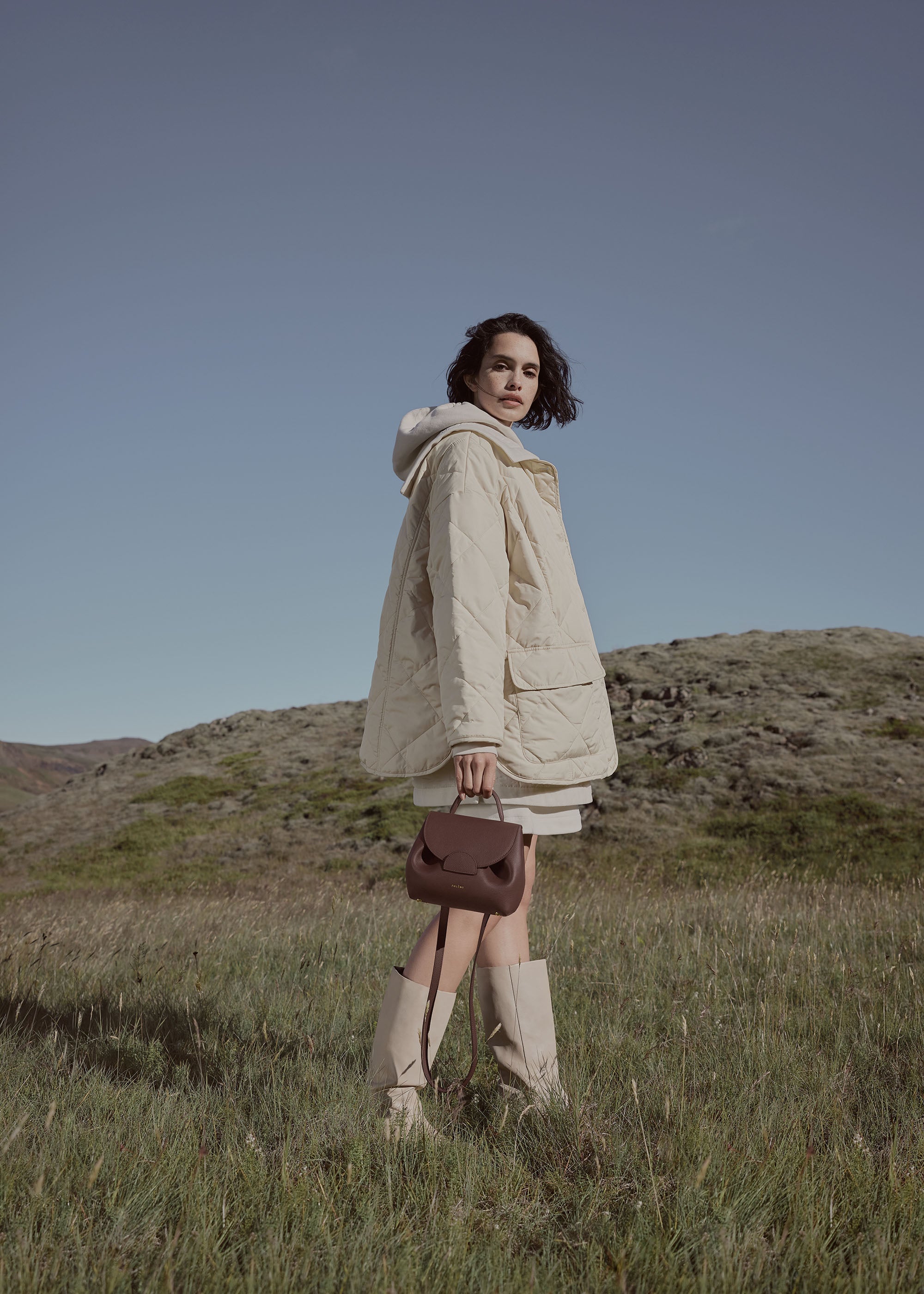 Polène | Bag - Numéro Un Nano - Textured Sandalwood – Polène CA