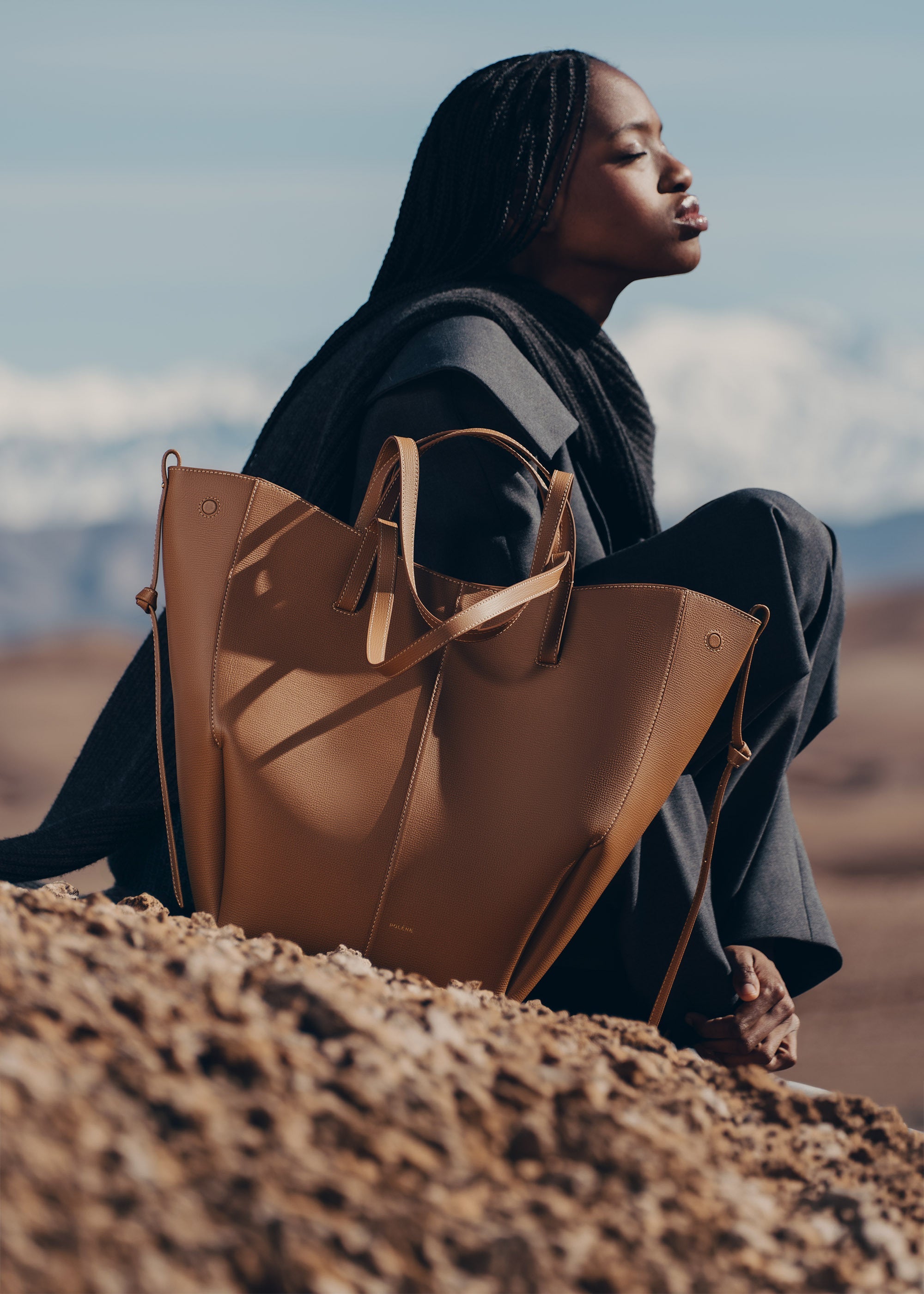 Polène | Bag - Cyme Tote - Textured Camel – Polène CA