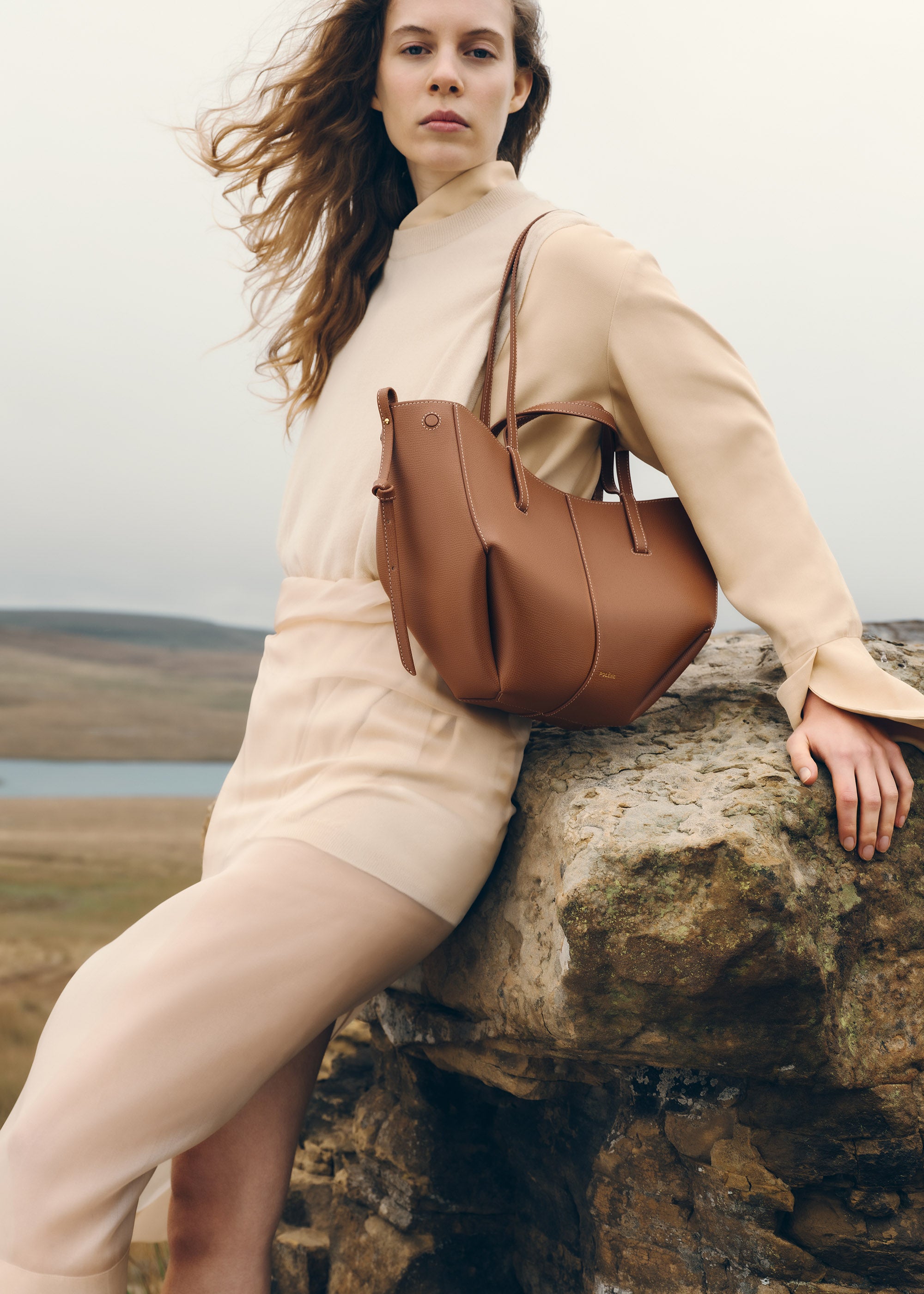 Polène | Bag - Cyme Mini - Textured Camel – Polène CA
